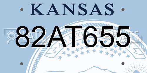 82AT655 Kansas License Plate