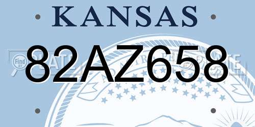 82AZ658 Kansas License Plate