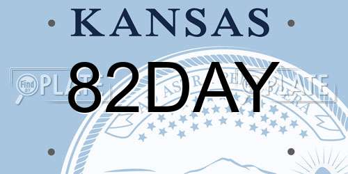 82DAY Kansas License Plate