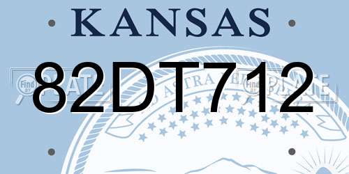 82DT712 Kansas License Plate