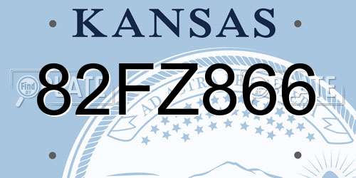 82FZ866 Kansas License Plate