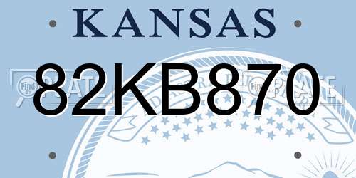 82KB870 Kansas License Plate