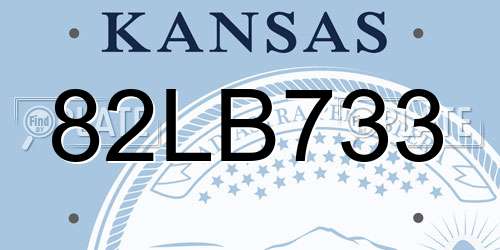 82LB733 Kansas License Plate