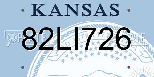 82LI726 Kansas License Plate