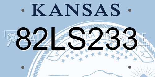 82LS233 Kansas License Plate