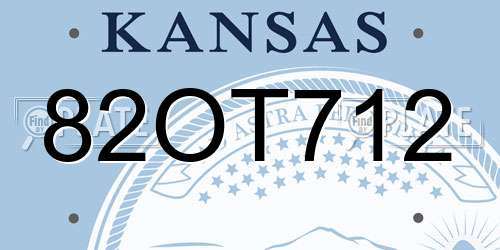 82OT712 Kansas License Plate