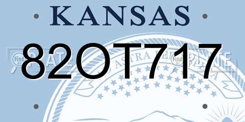 82OT717 Kansas License Plate