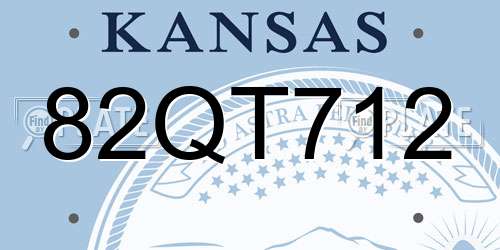 82QT712 Kansas License Plate