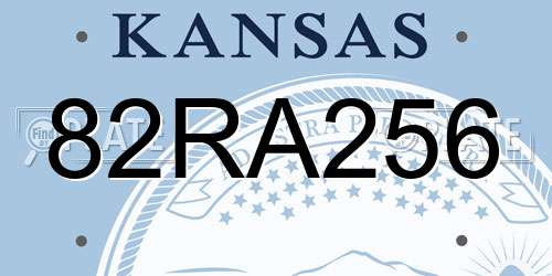 82RA256 Kansas License Plate