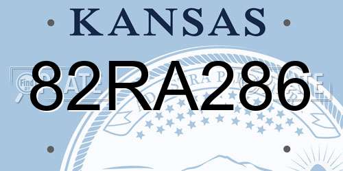 82RA286 Kansas License Plate