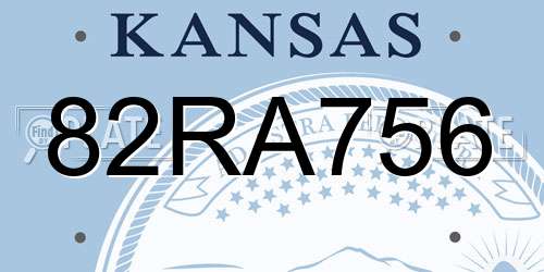 82RA756 Kansas License Plate