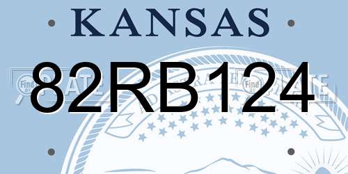 82RB124 Kansas License Plate