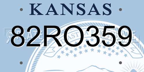 82RO359 Kansas License Plate
