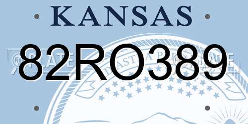 82RO389 Kansas License Plate