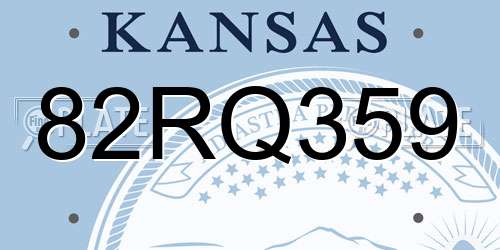 82RQ359 Kansas License Plate