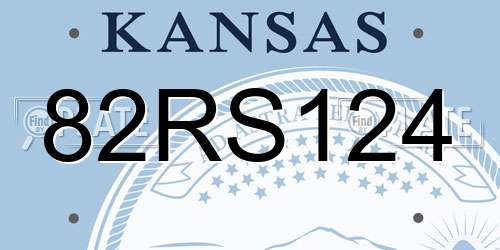82RS124 Kansas License Plate