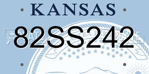 82SS242 Kansas License Plate