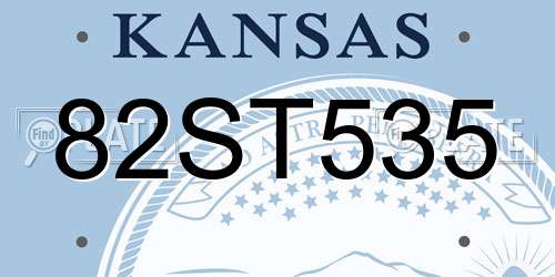 82ST535 Kansas License Plate