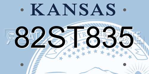 82ST835 Kansas License Plate
