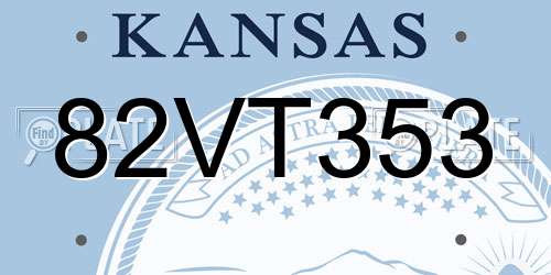 82VT353 Kansas License Plate