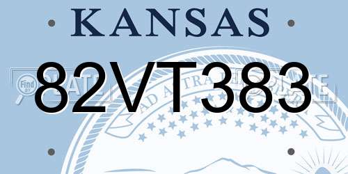 82VT383 Kansas License Plate
