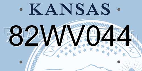 82WV044 Kansas License Plate