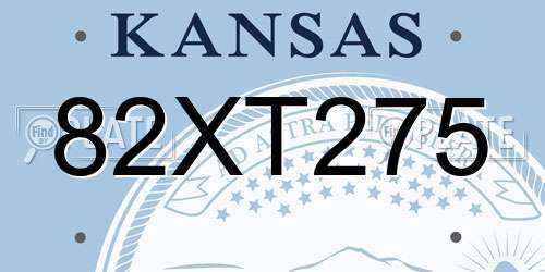 82XT275 Kansas License Plate