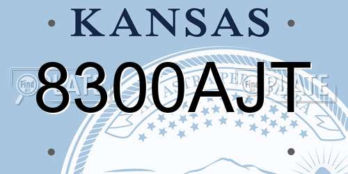 8300AJT Kansas License Plate