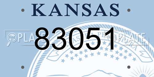 83051 Kansas License Plate