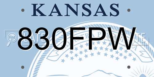 830FPW Kansas License Plate