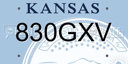 830GXV Kansas License Plate