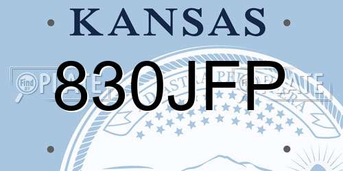 830JFP Kansas License Plate