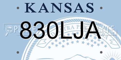 830LJA Kansas License Plate
