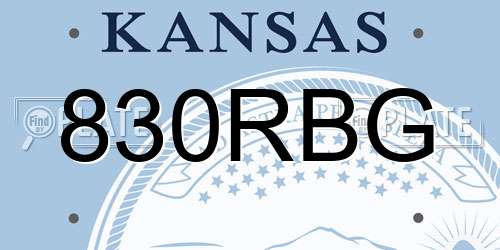 830RBG Kansas License Plate