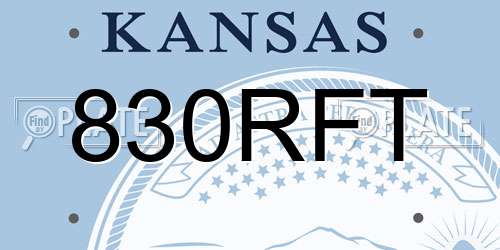 830RFT Kansas License Plate