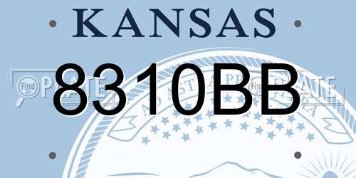 8310BB Kansas License Plate