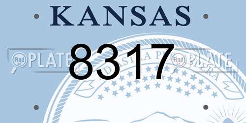 8317 Kansas License Plate