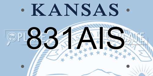 831AIS Kansas License Plate