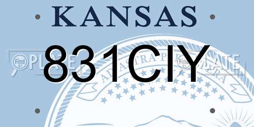 831CIY Kansas License Plate