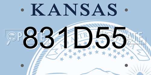 831D55 Kansas License Plate