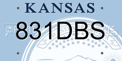 831DBS Kansas License Plate