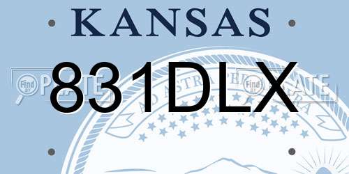 831DLX Kansas License Plate