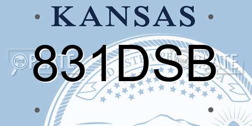 831DSB Kansas License Plate