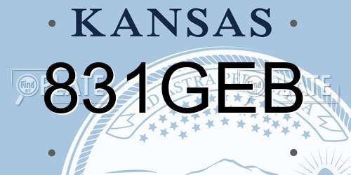 831GEB Kansas License Plate