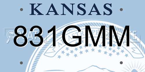 831GMM Kansas License Plate