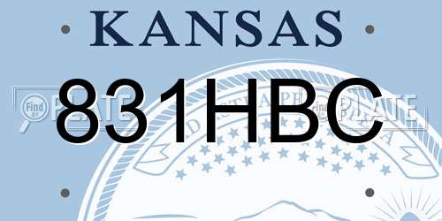831HBC Kansas License Plate