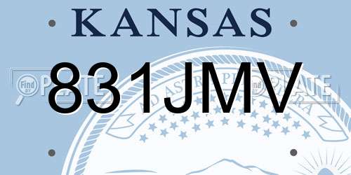831JMV Kansas License Plate