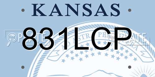 831LCP Kansas License Plate