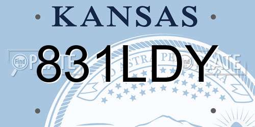 831LDY Kansas License Plate