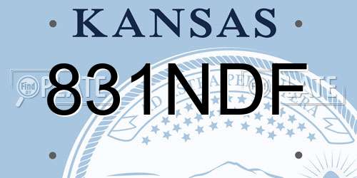 831NDF Kansas License Plate
